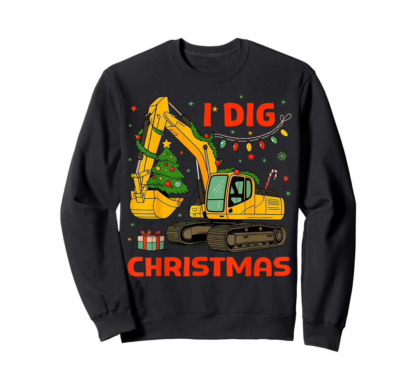 I Dig Christmas Excavator Construction Truck Digging Xmas T-Shirt
