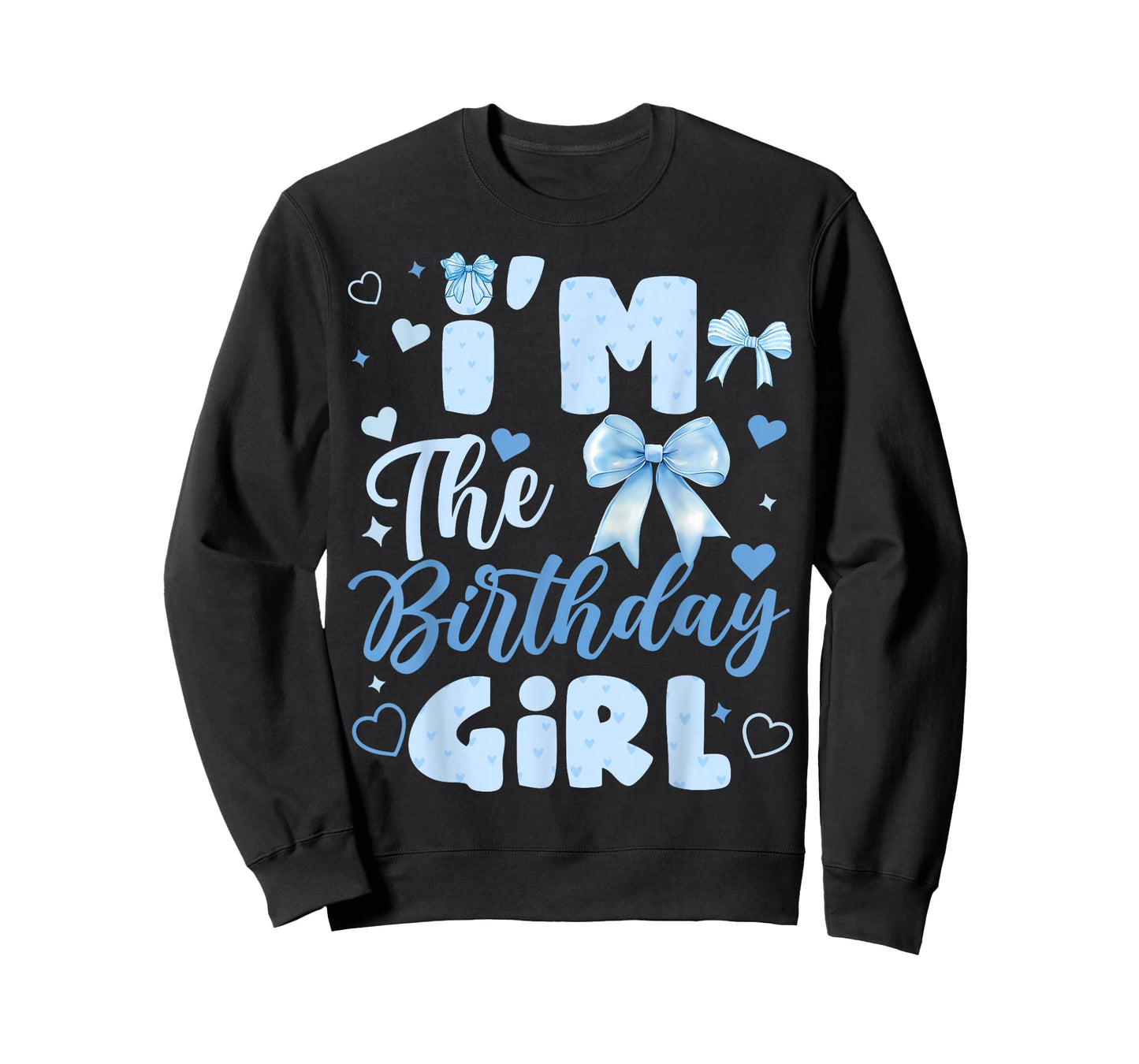 I'm The Birthday Girl Bow Blue Cute Matching Family Party T-Shirt
