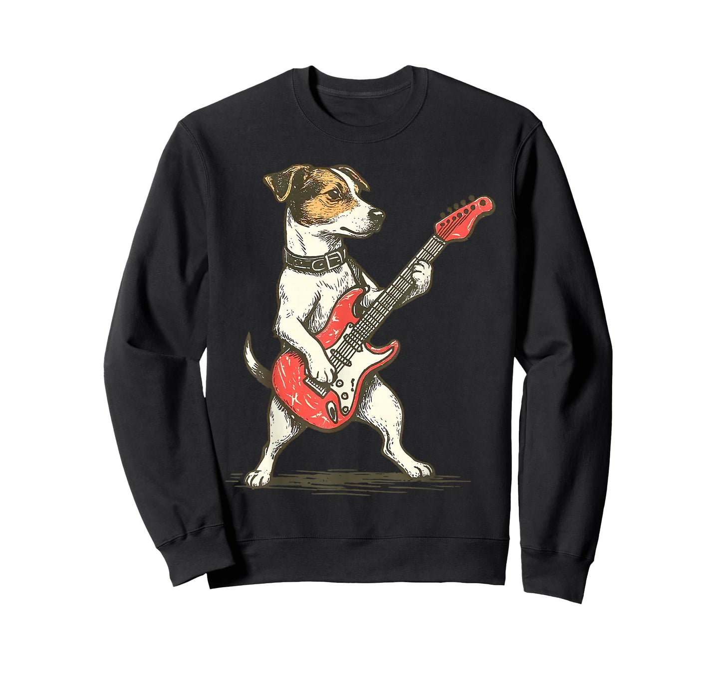 Jack Russell Terrier Dog Playing Guitar Rocker Guitarist T-Shirt