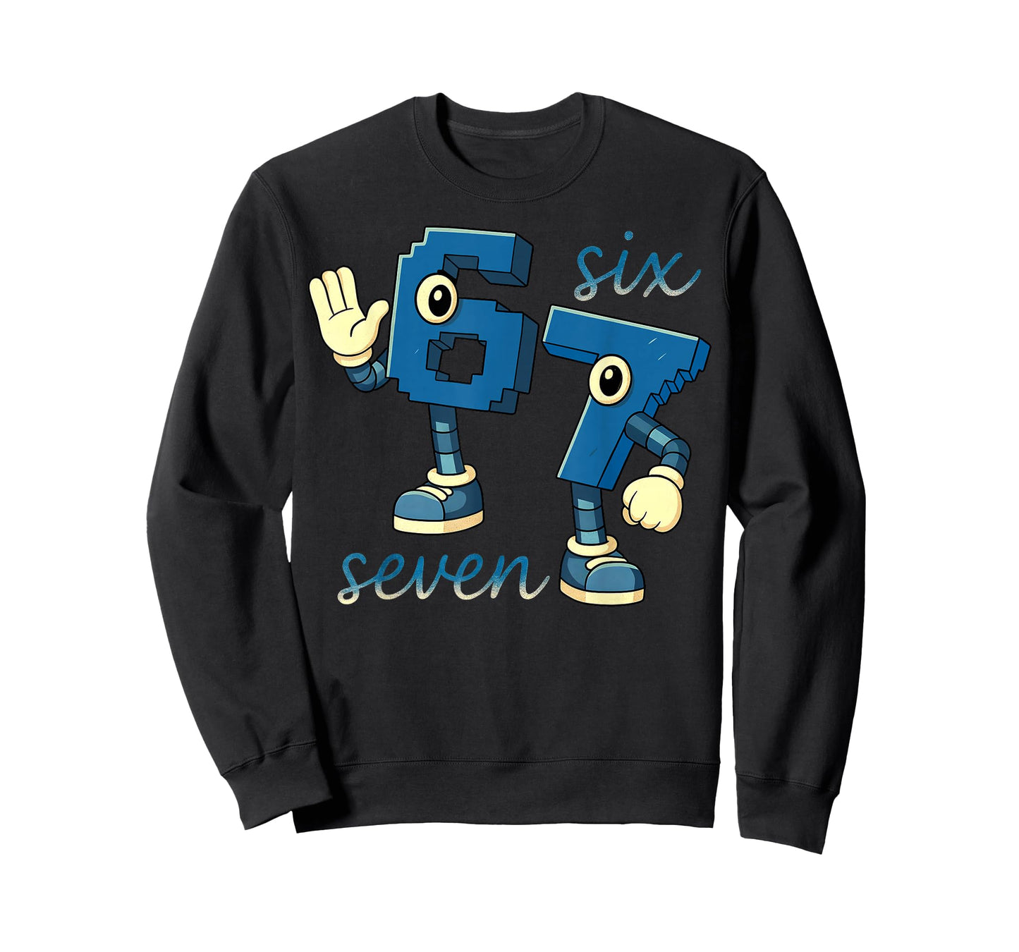 Retro Six Seven Number Meme Brainrot Gift for Men Women Kids T-Shirt