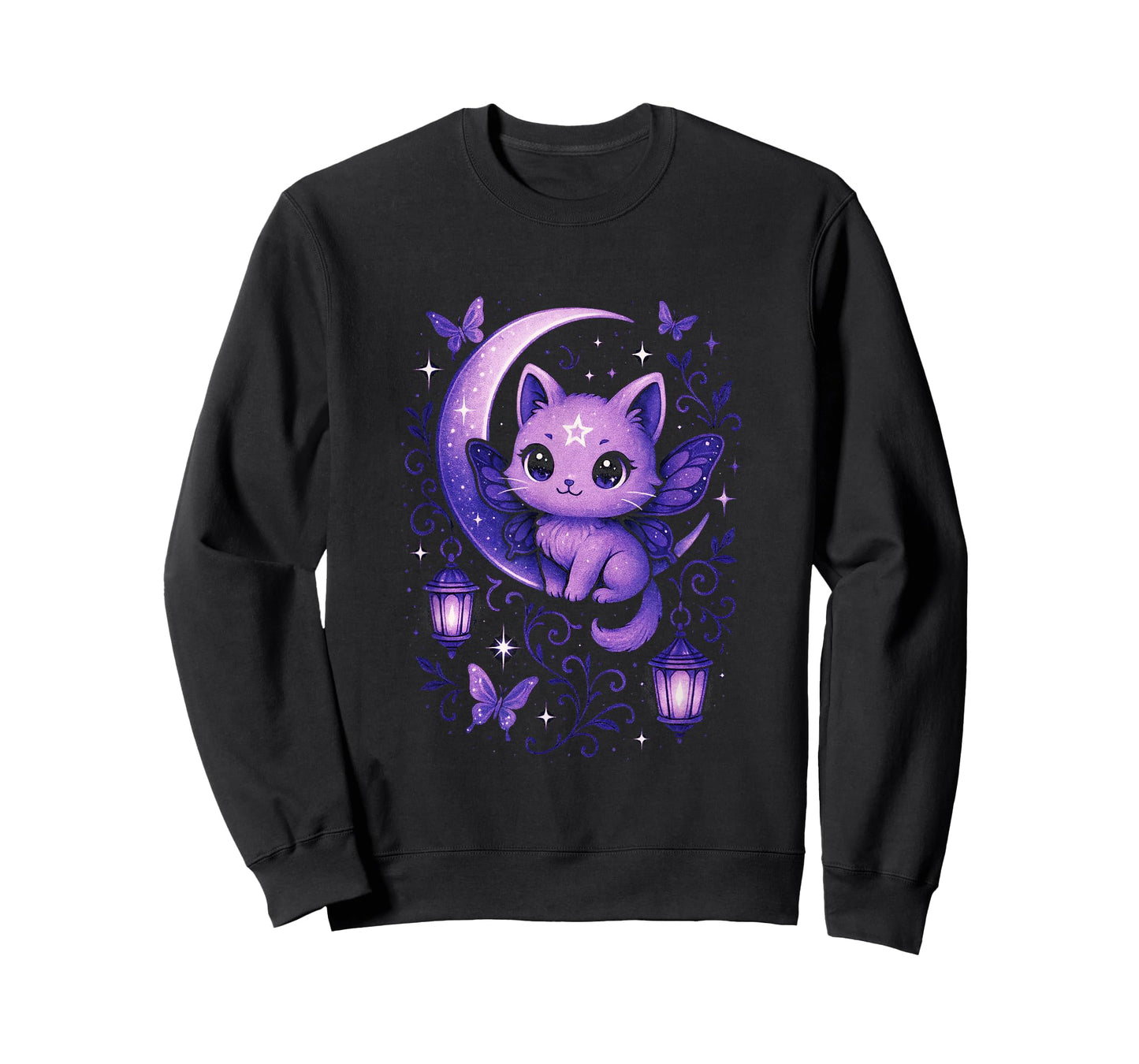 Moonlit Cat - Kawaii Pastel Goth Gothic Aesthetic T-Shirt