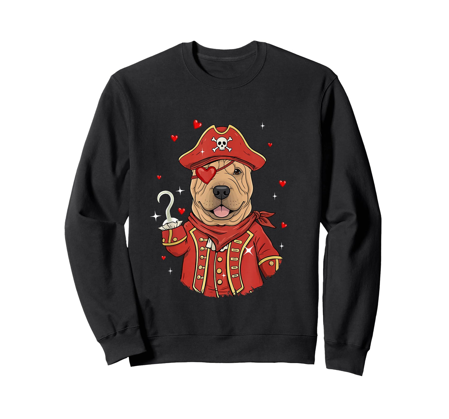 Shar Pei As Pirate Valentine's Day Matching Owner Kids T-Shirt