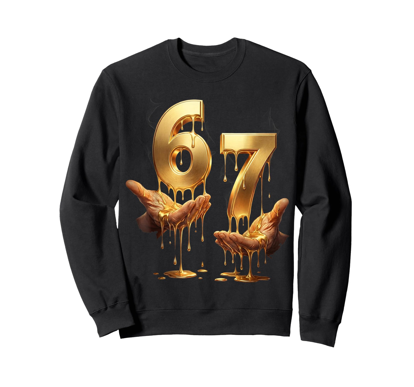67 Hands Six Seven 6 7 Gold Drip Teens Boys Kids Dripping 67 T-Shirt