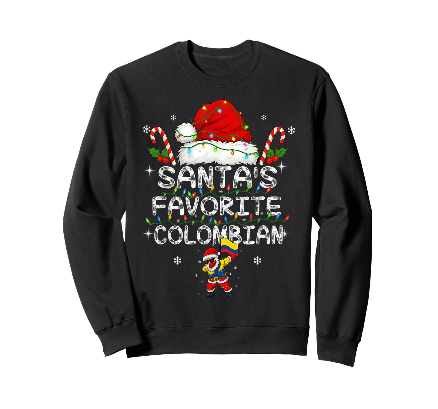 Funny Santa's Favorite Colombian Christmas Santa Dab Xmas T-Shirt