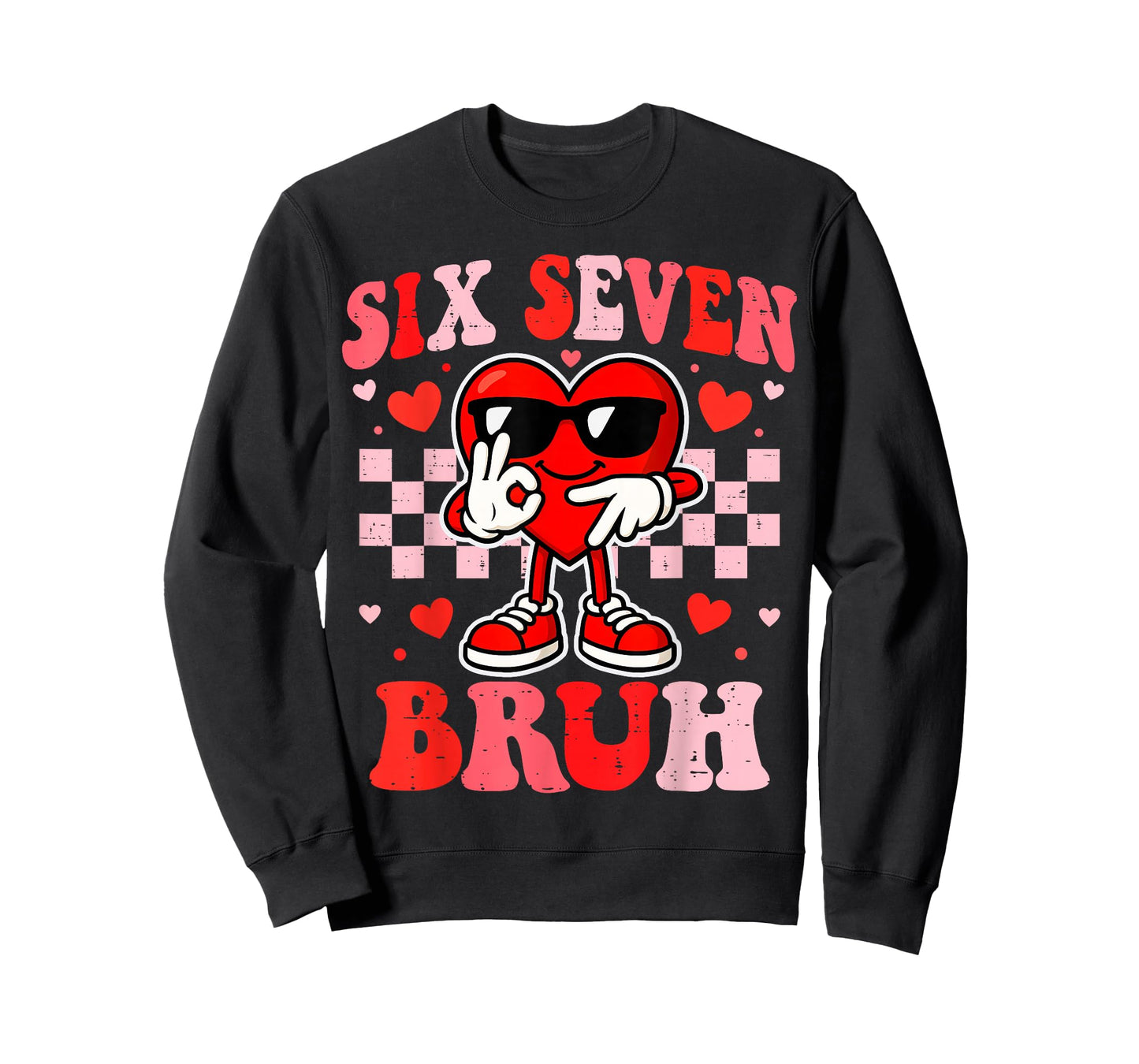 67 Valentine Heart Funny Six Seven Bruh Meme Boys Teens Kids T-Shirt