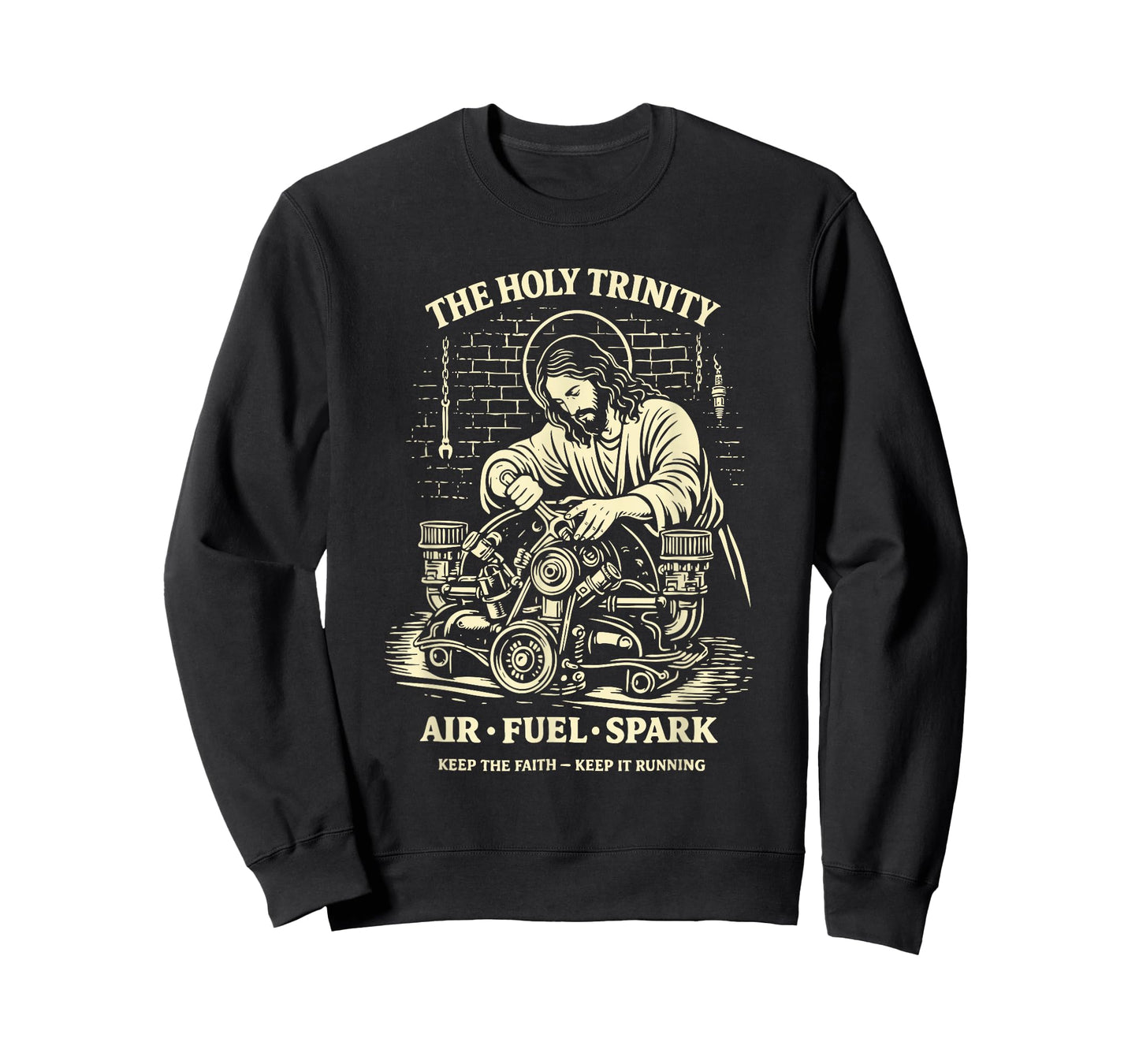 Funny Holy Trinity Air Fuel Spark Christian Mechanic T-Shirt