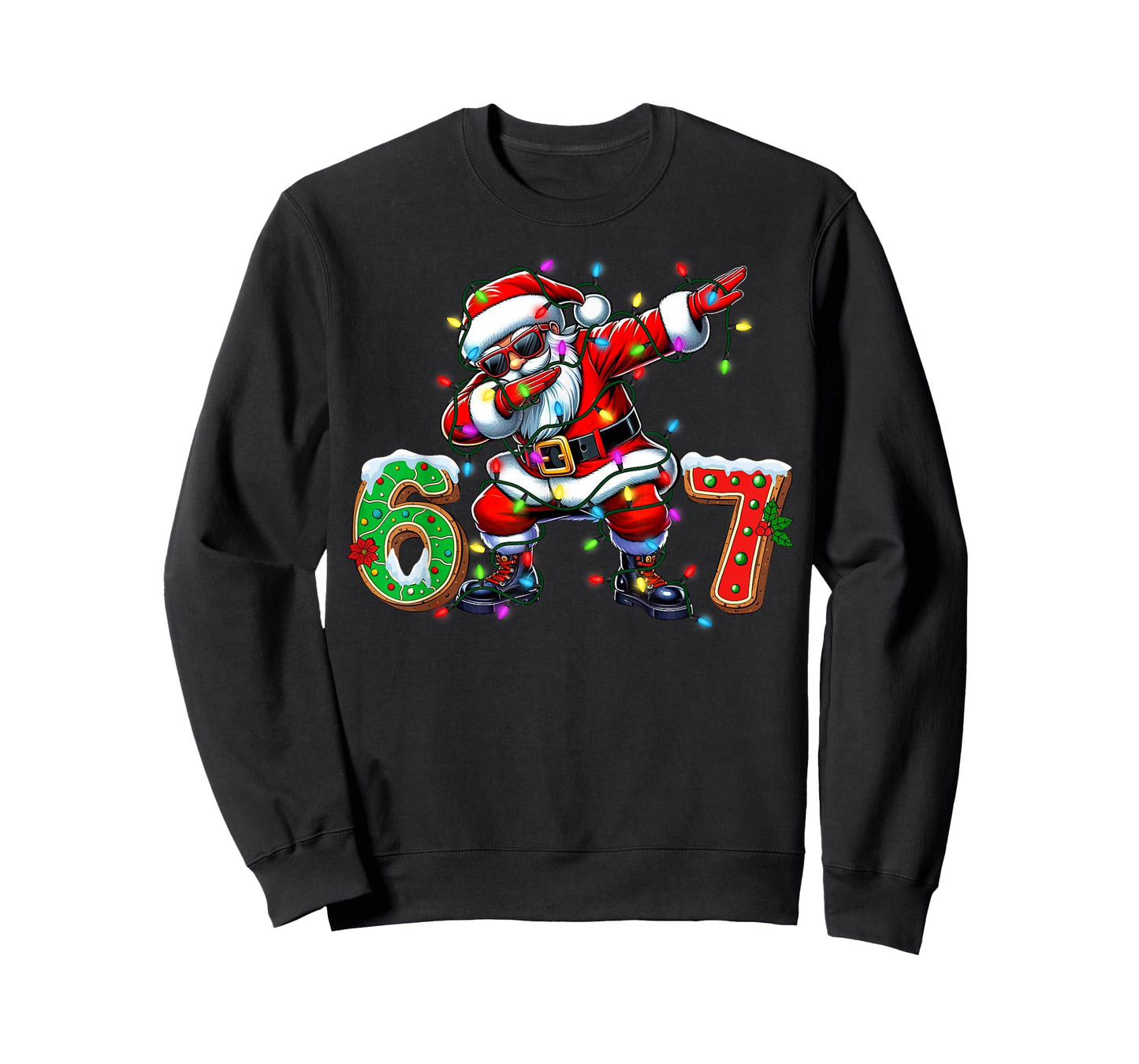 67 Six Seven Funny Dabbing Santa Christmas 6 7 Meme Men Kids T-Shirt