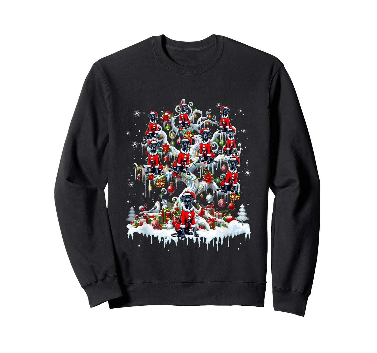 Group Santa Great Danes On Christmas Tree Owner Kids T-Shirt