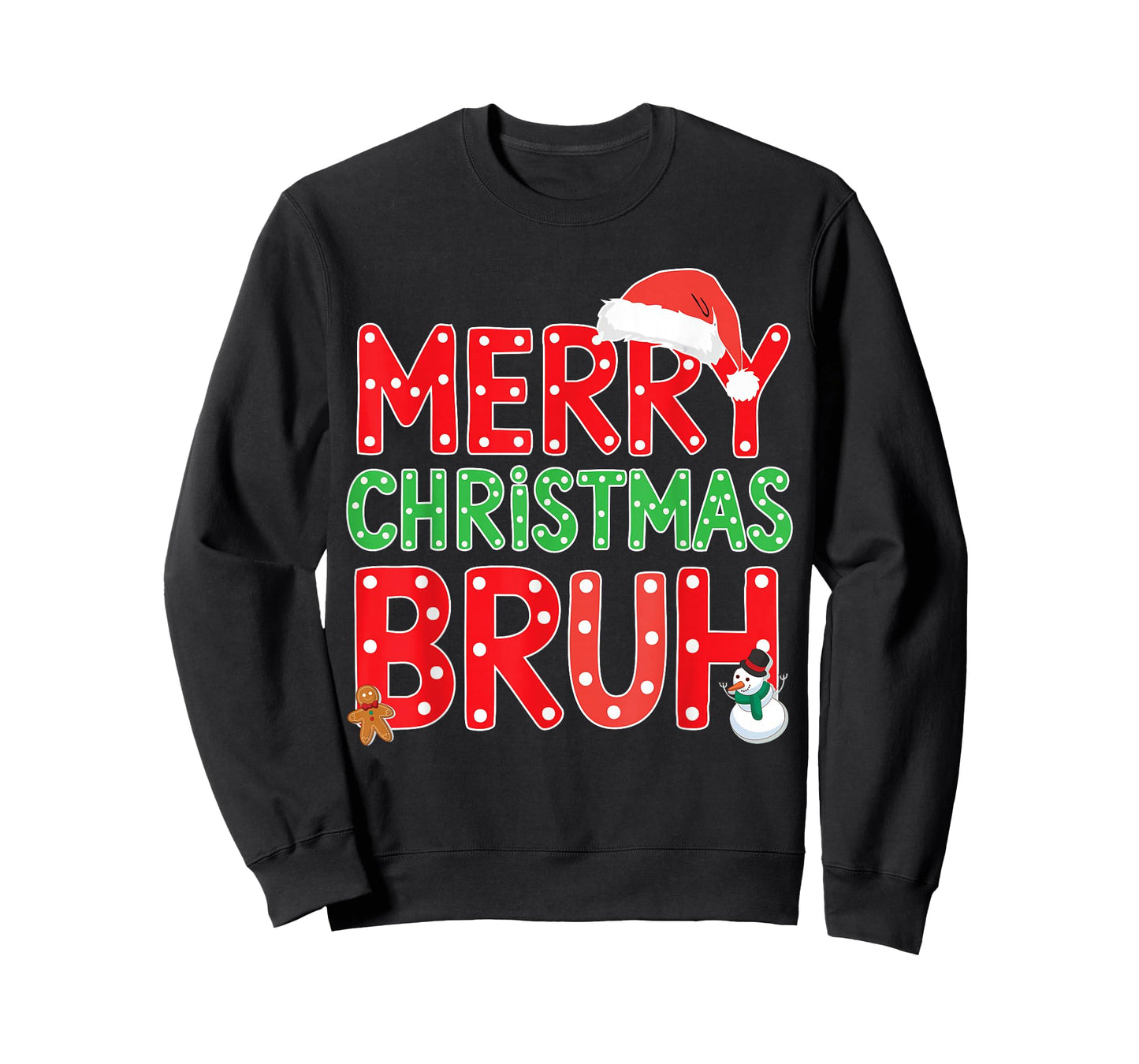 Merry Christmas Bruh Funny Santa Claus Retro Men Women Kids T-Shirt