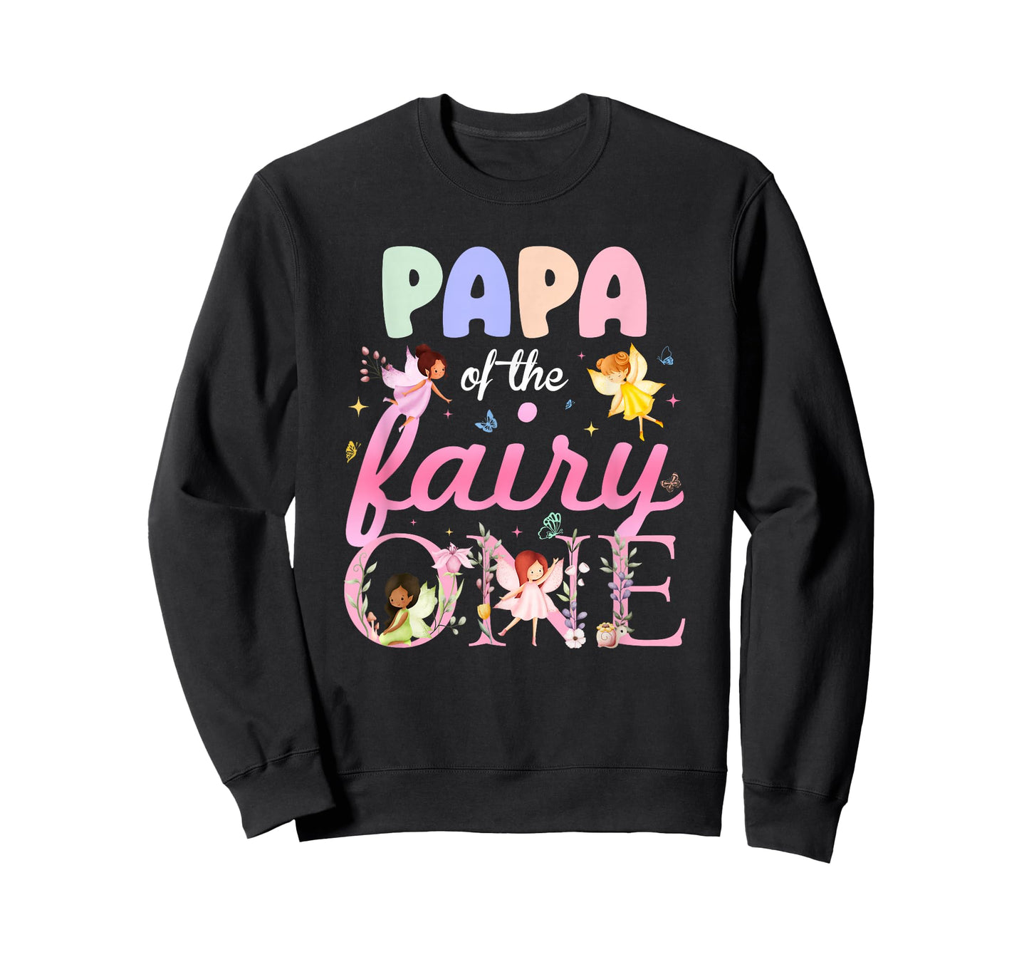 Papa of The Fairy One 1St Birthday Girl Family Matching T-Shirt