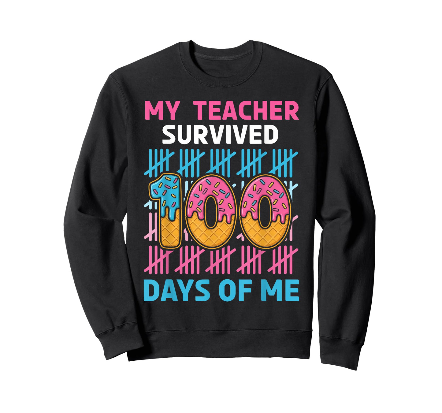 Funny School My Teachers Survived 100 Days of Me Student Kid T-Shirt