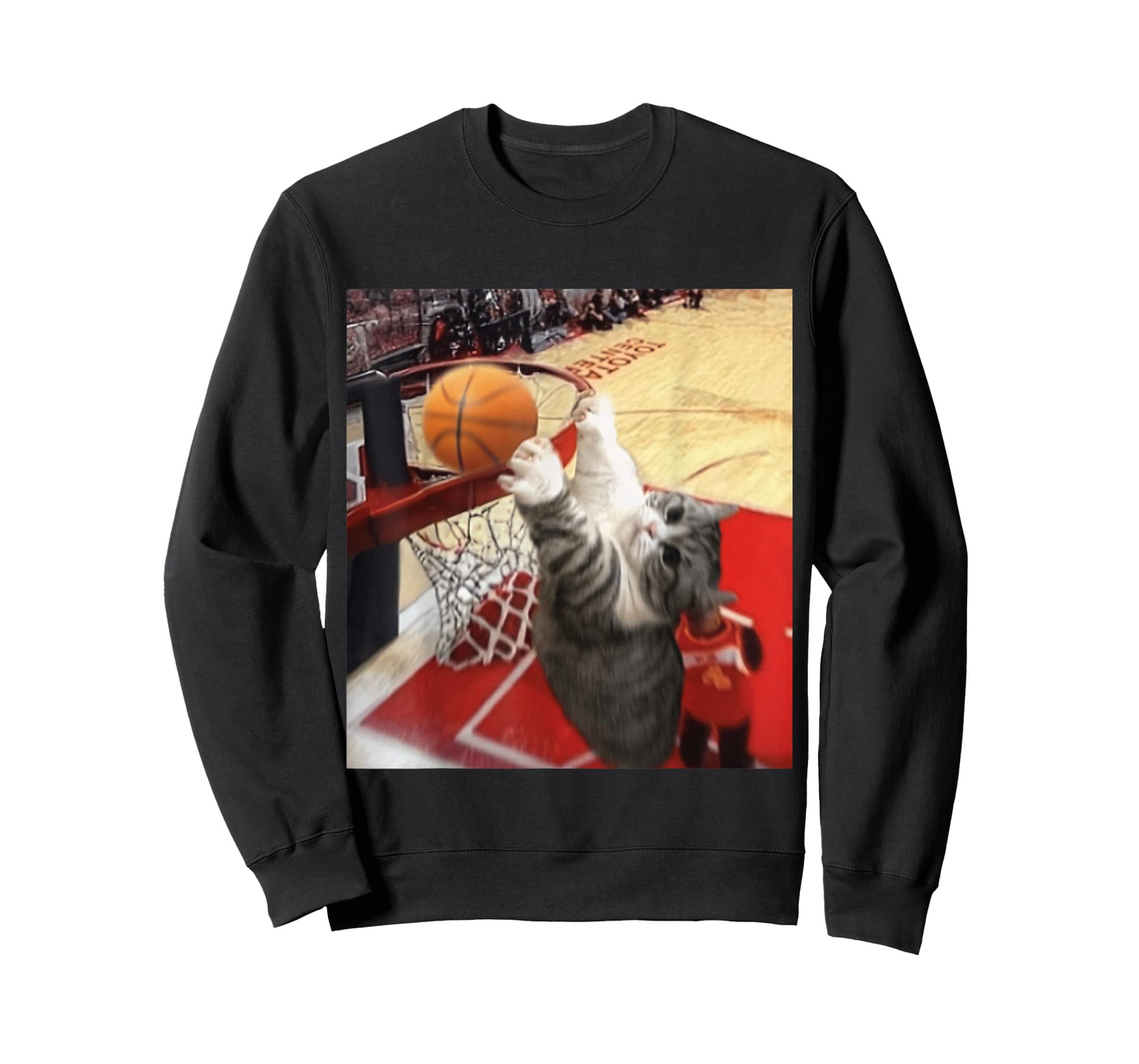 Vintage Funny Cat Dunking Basketball Meme Humor Cat Lovers T-Shirt