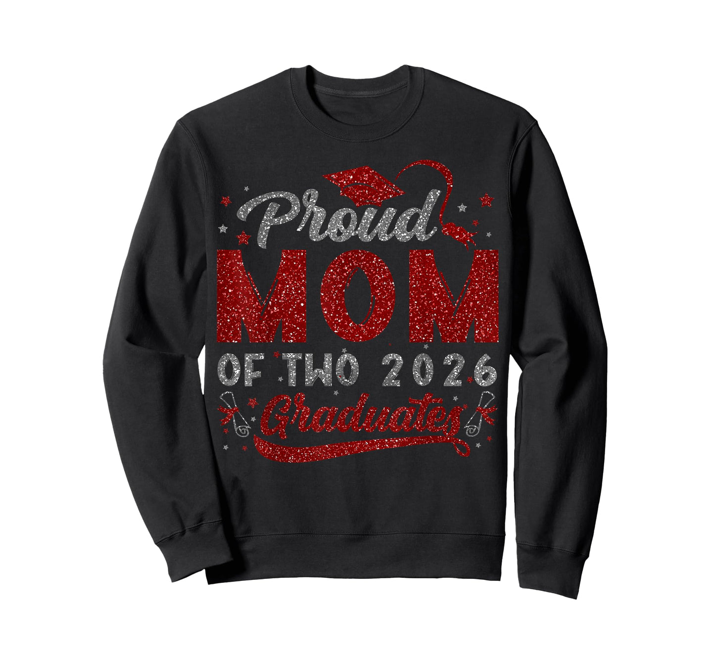 Proud Mom of Two Class of 2026 Graduates Twins Graduation T-Shirt