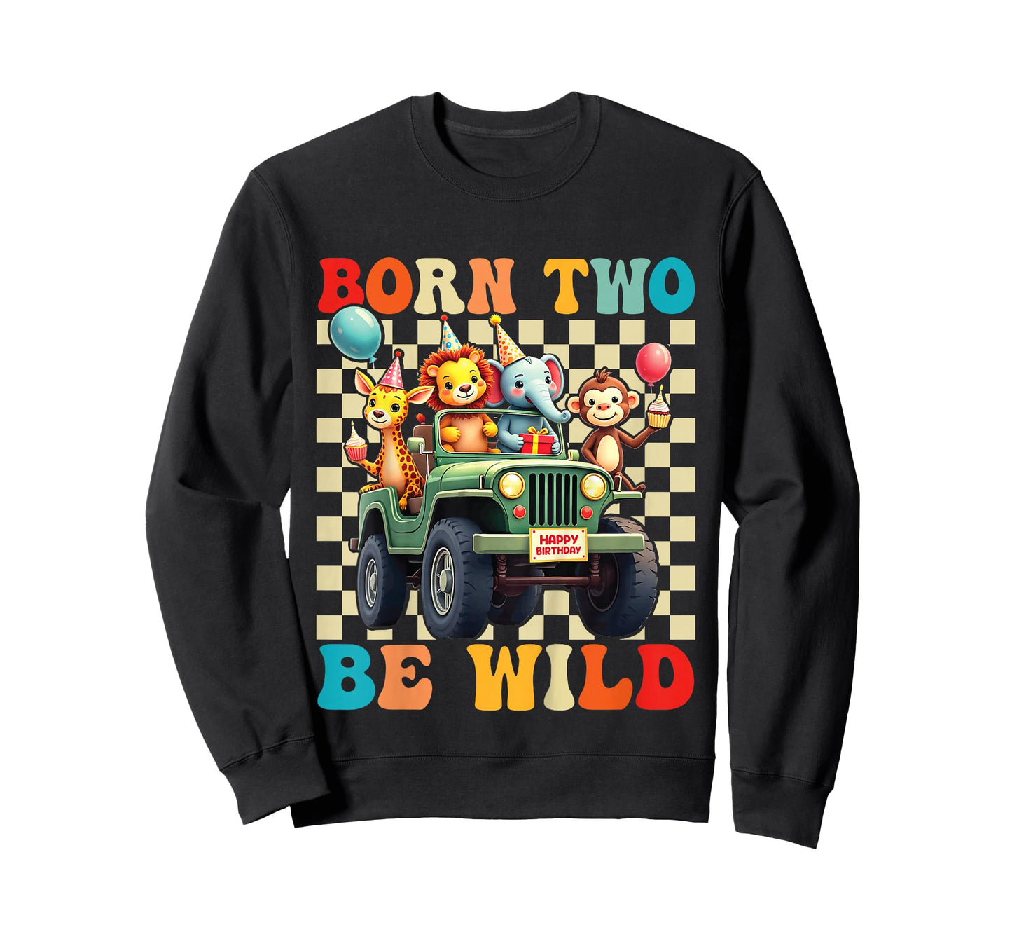 Born Two Be Wild 2nd Birthday 2 Year Old Birthday Zoo Safari T-Shirt