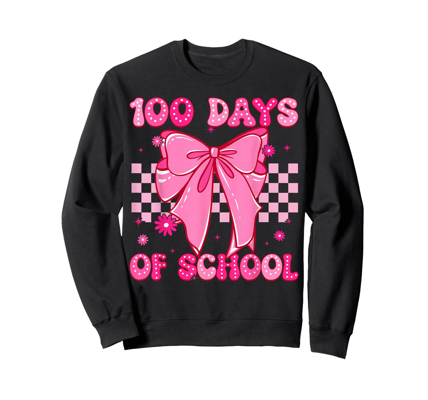 Coquette Bow 100th Day of School 100 Days Girls Women Kids T-Shirt