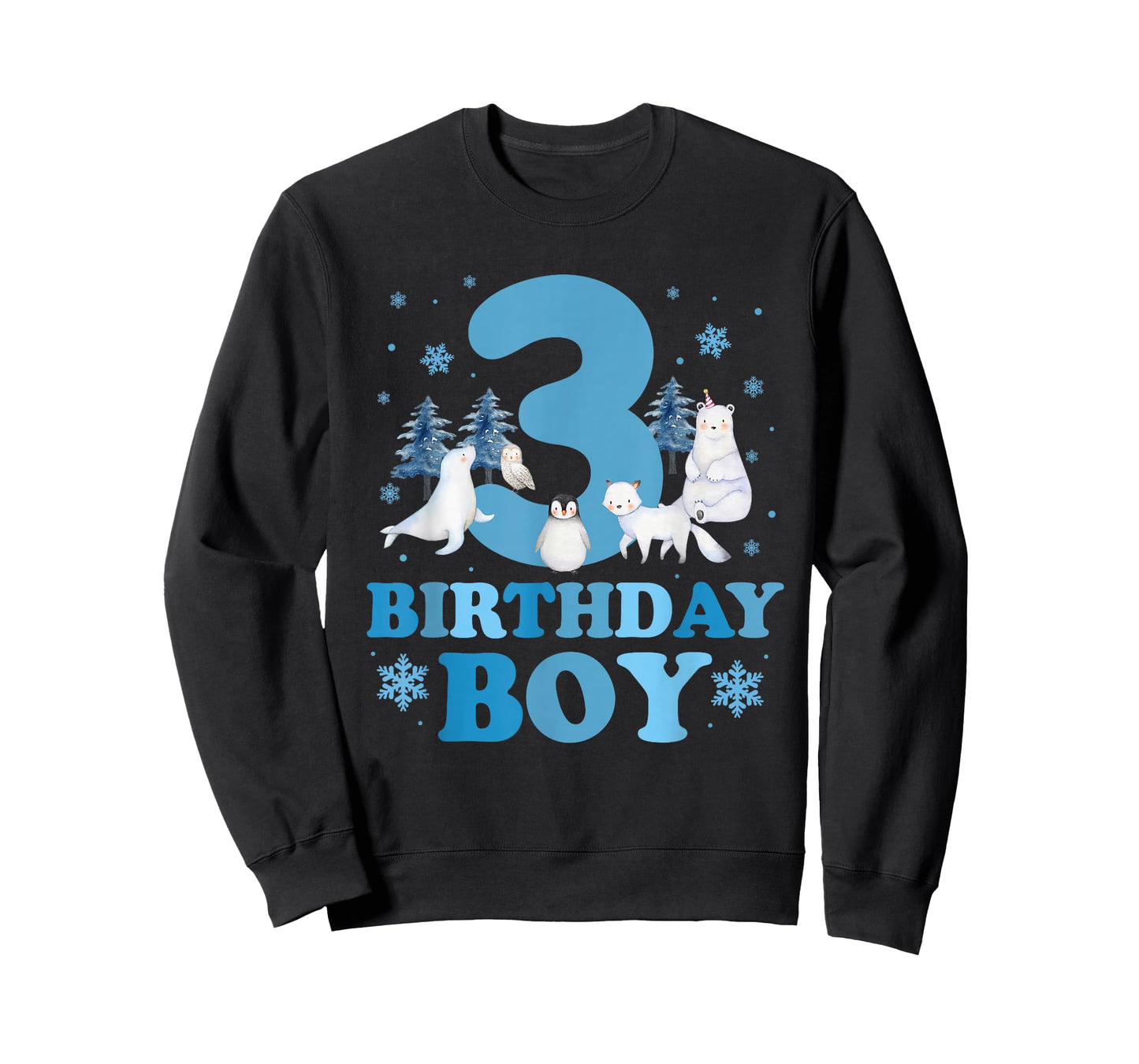 Winter 3rd Birthday Boy Arctic Animals 3 Year Old Birthday T-Shirt