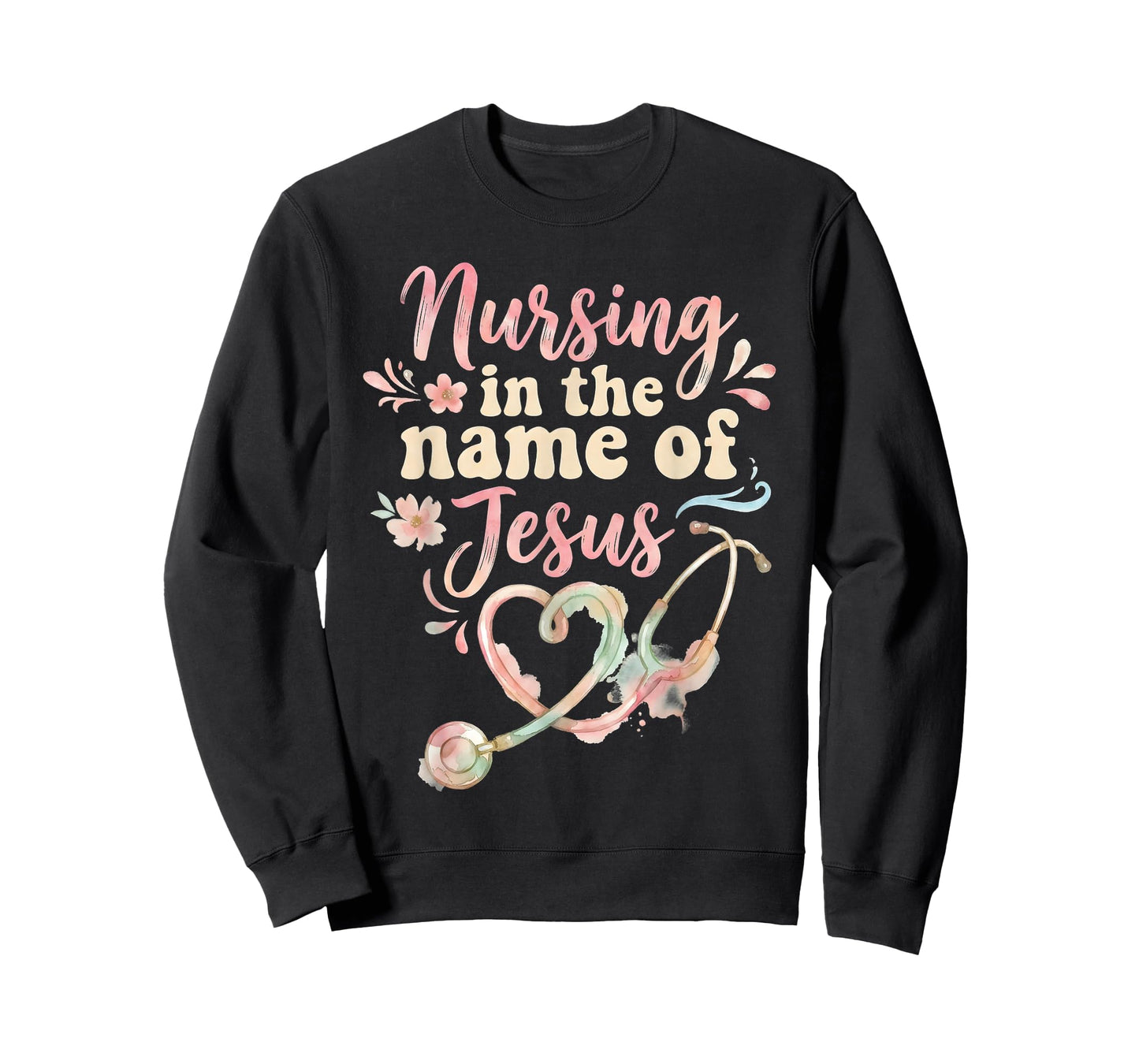 Nursing in The Name of Jesus Christian Nurse T-Shirt
