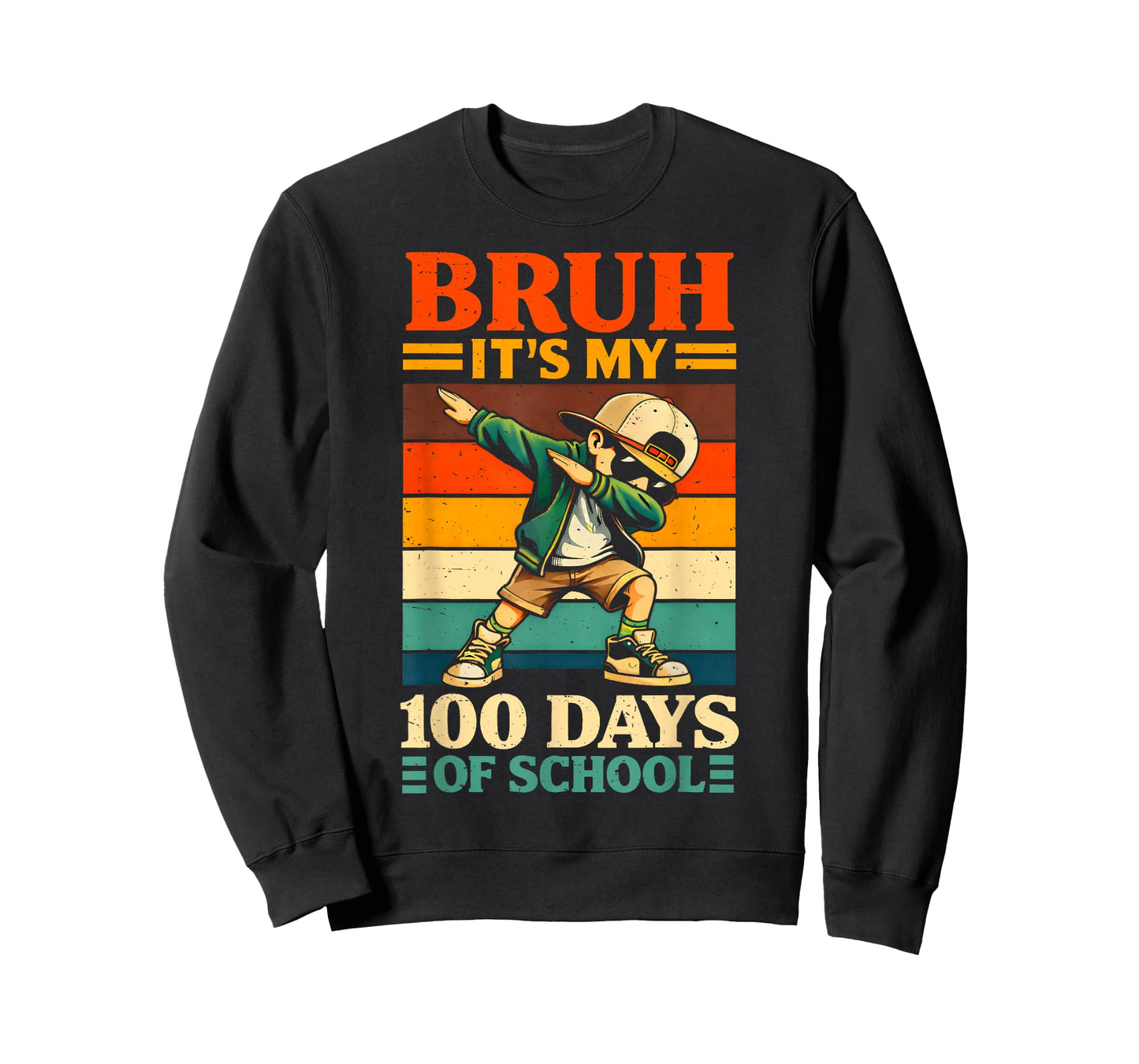 Bruh Its My 100 Days of School Dabbing Boy Men Kid T-Shirt