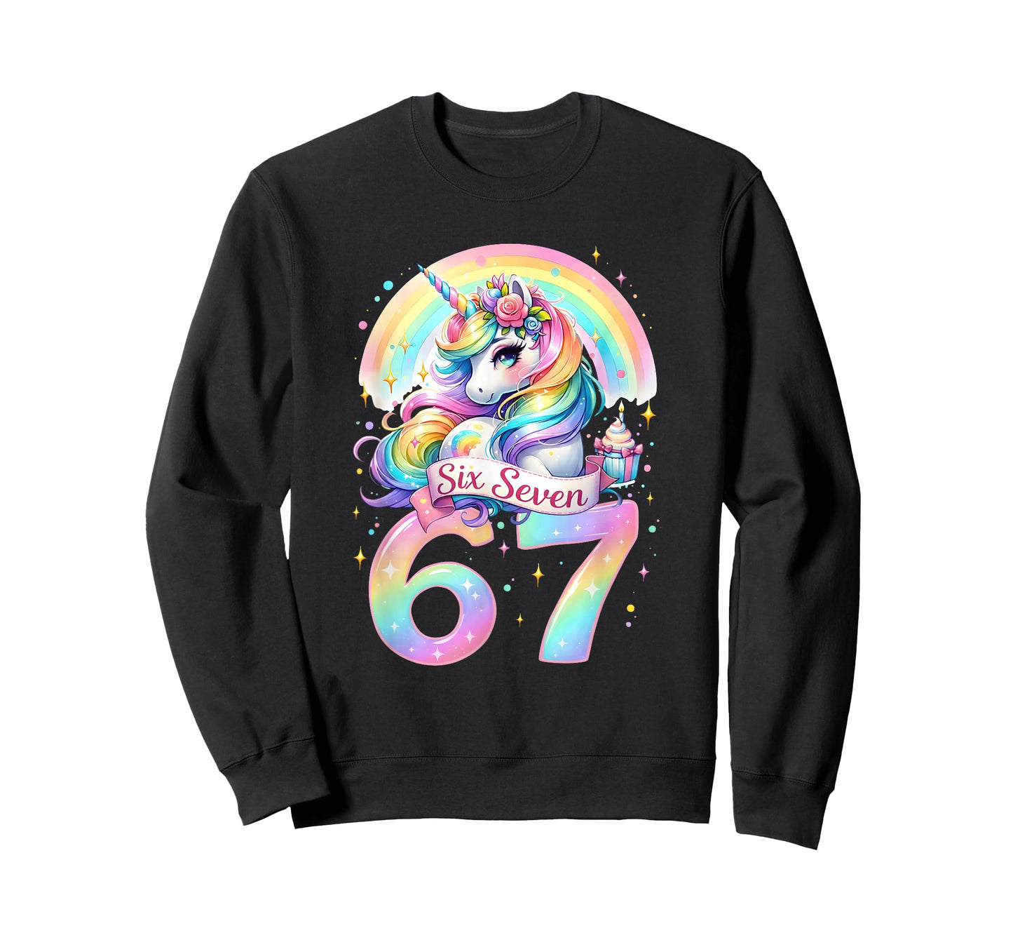 67 Unicorn for Girls Six Seven Meme Brainrot Funny Kids Girl T-Shirt