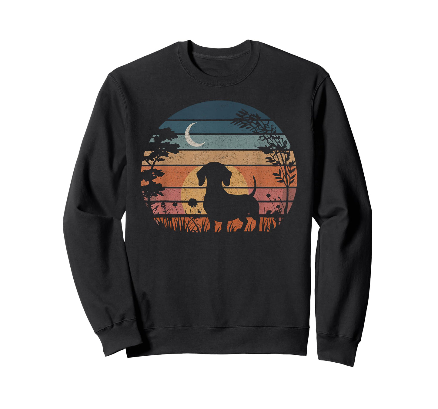 Dachshund Vintage Silhouette 60s 70s Retro Wiener Dog Lover T-Shirt