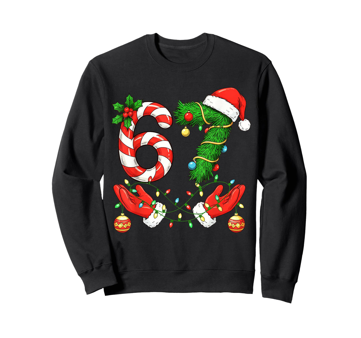 Trending Six Seven Meme Christmas 67 Santa Funny Christmas T-Shirt