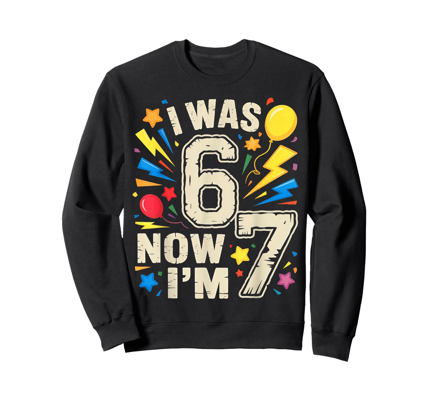 i was 6 Now I'm 7, Seven Year Old Birthday T-Shirt