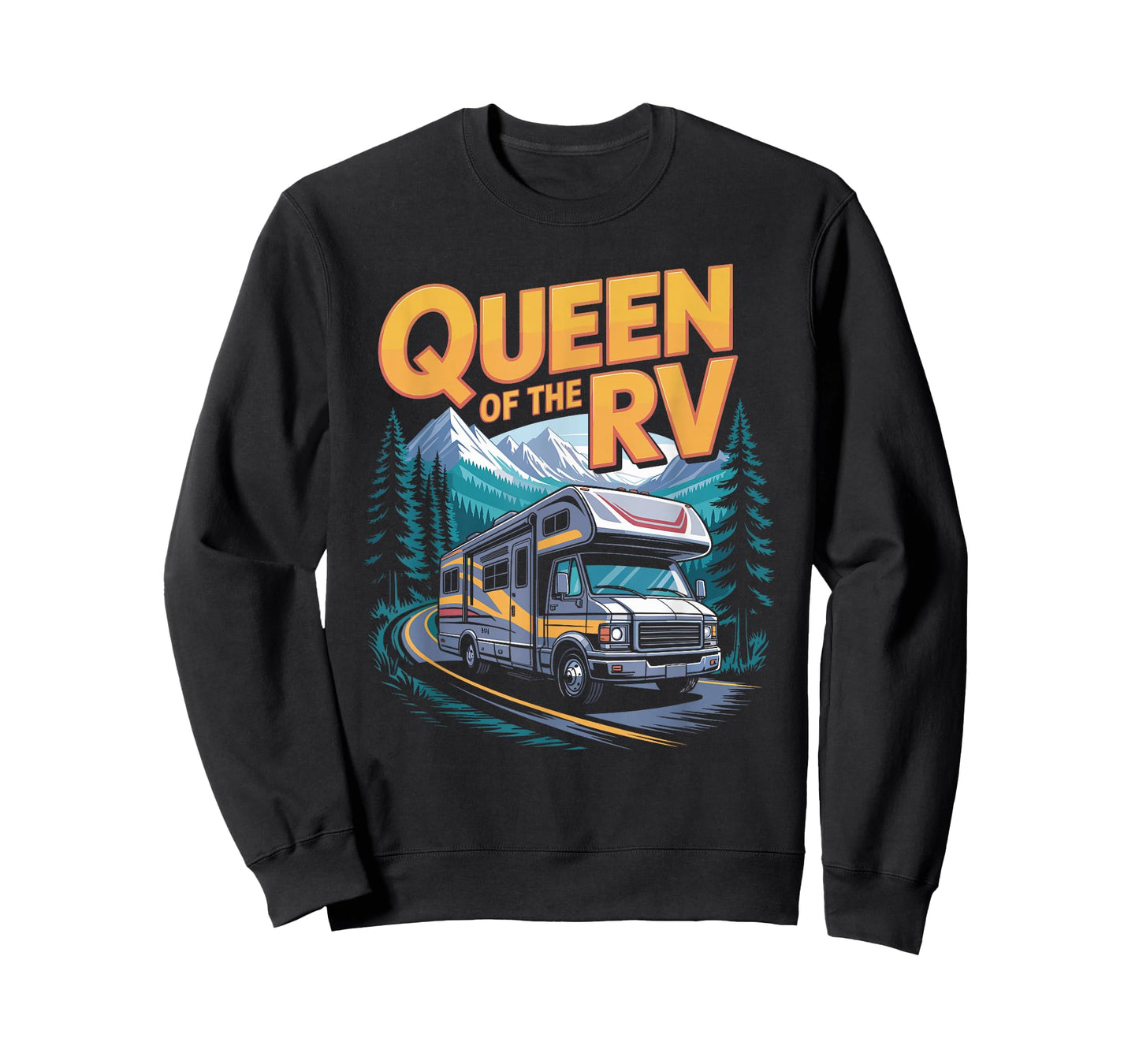 Queen of The RV Outdoor Mountain Road Trips Van Motorhome RV T-Shirt