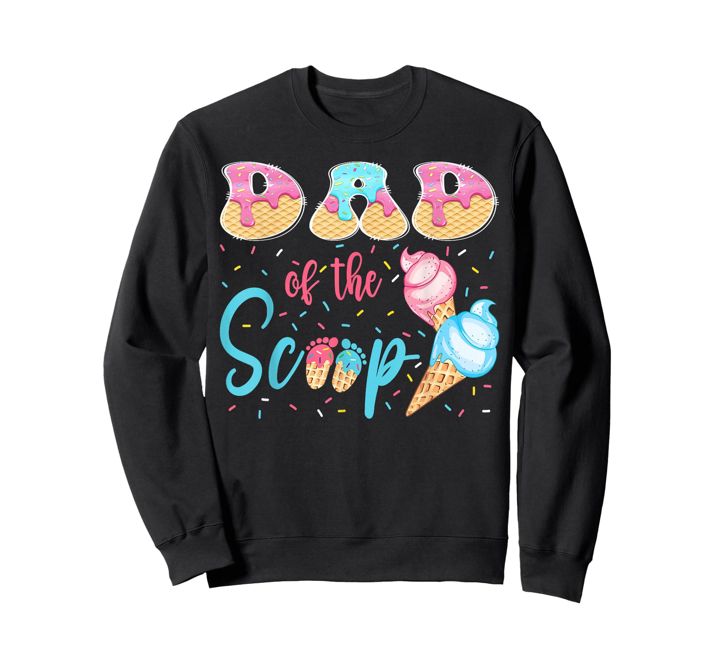 Dad of The Scoop Ice Cream Gender Reveal Baby Shower T-Shirt
