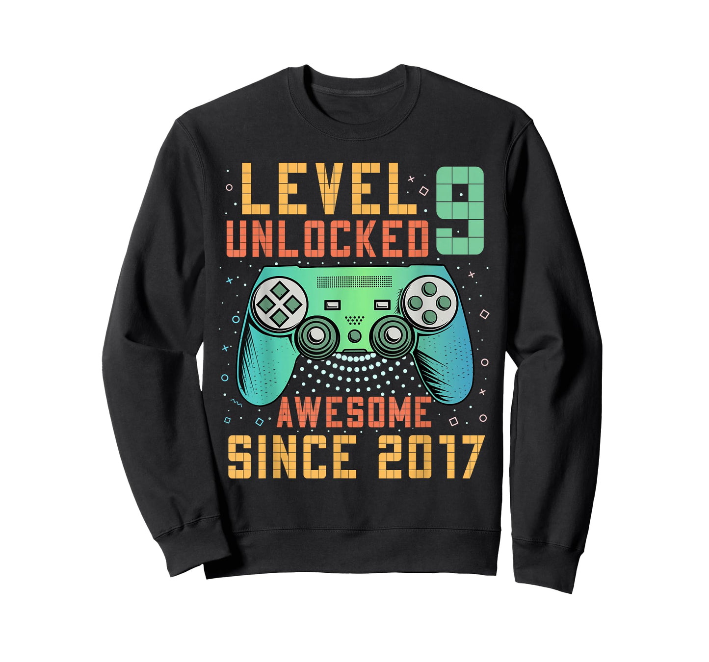 Level 9 Unlocked Awesome Since 2017 9th Birthday Boy T-Shirt