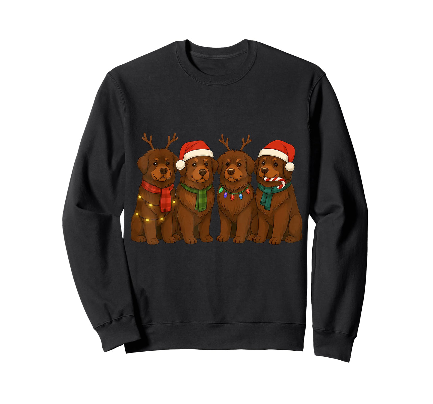 Newfoundland Santa Hat Tee Dog Merry Christmas T-Shirt