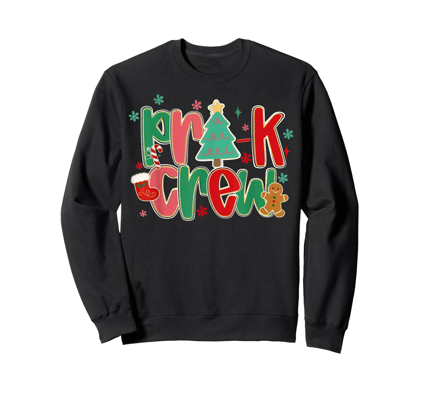 Pre-K Crew Christmas Teacher Preschool Team School Staff T-Shirt