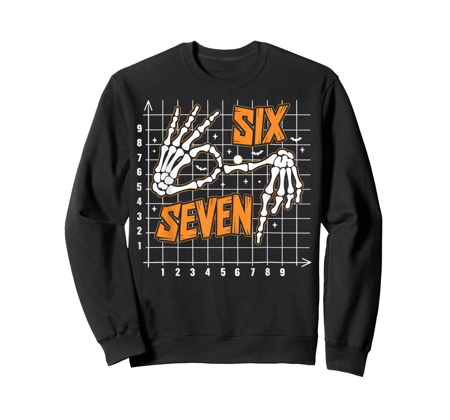 Six Seven Coordinate (6,7) Funny Skeleton Hands Sign 67 Meme T-Shirt