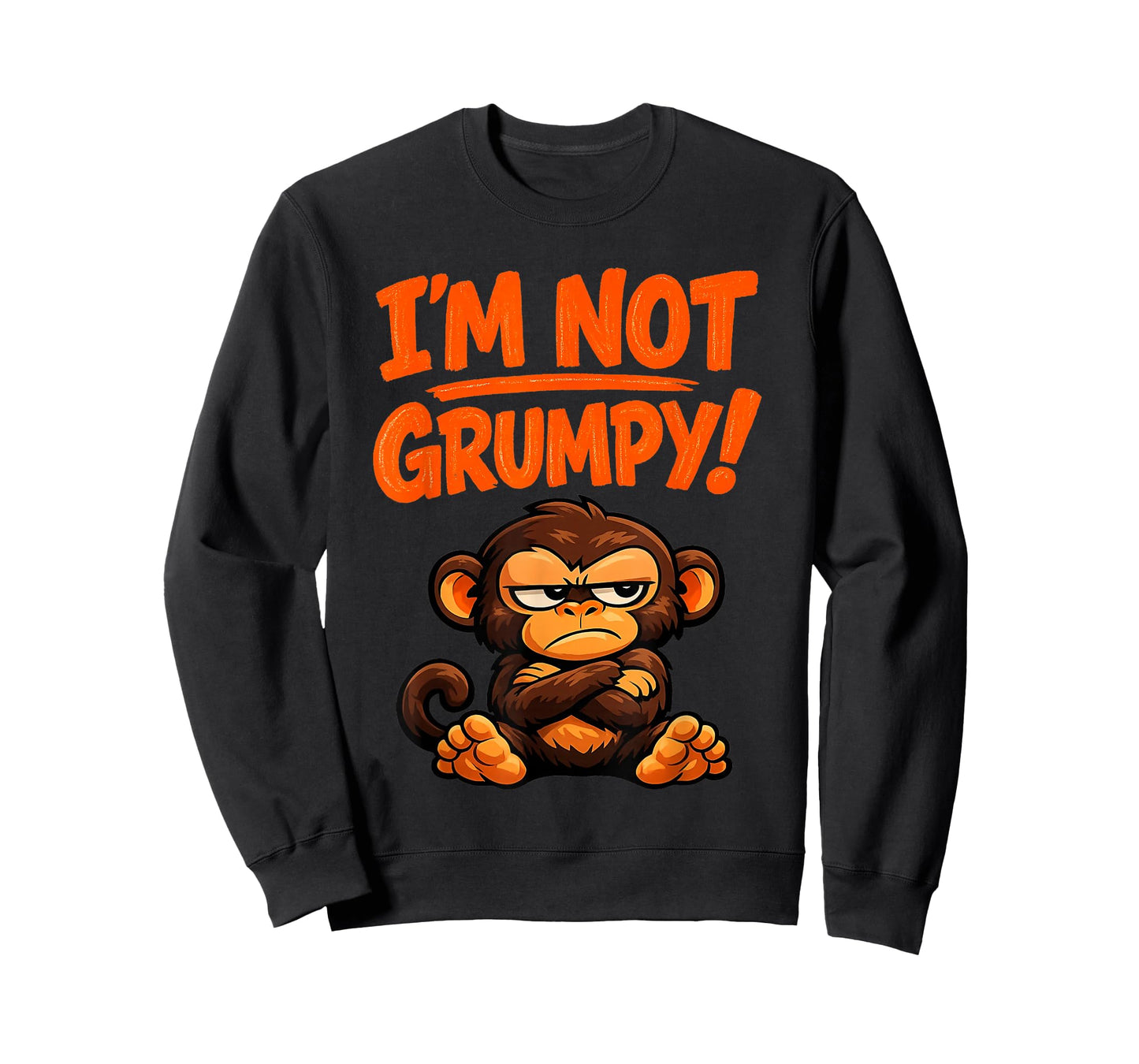 I’m Not Grumpy Funny Angry Monkey Cartoon T-Shirt