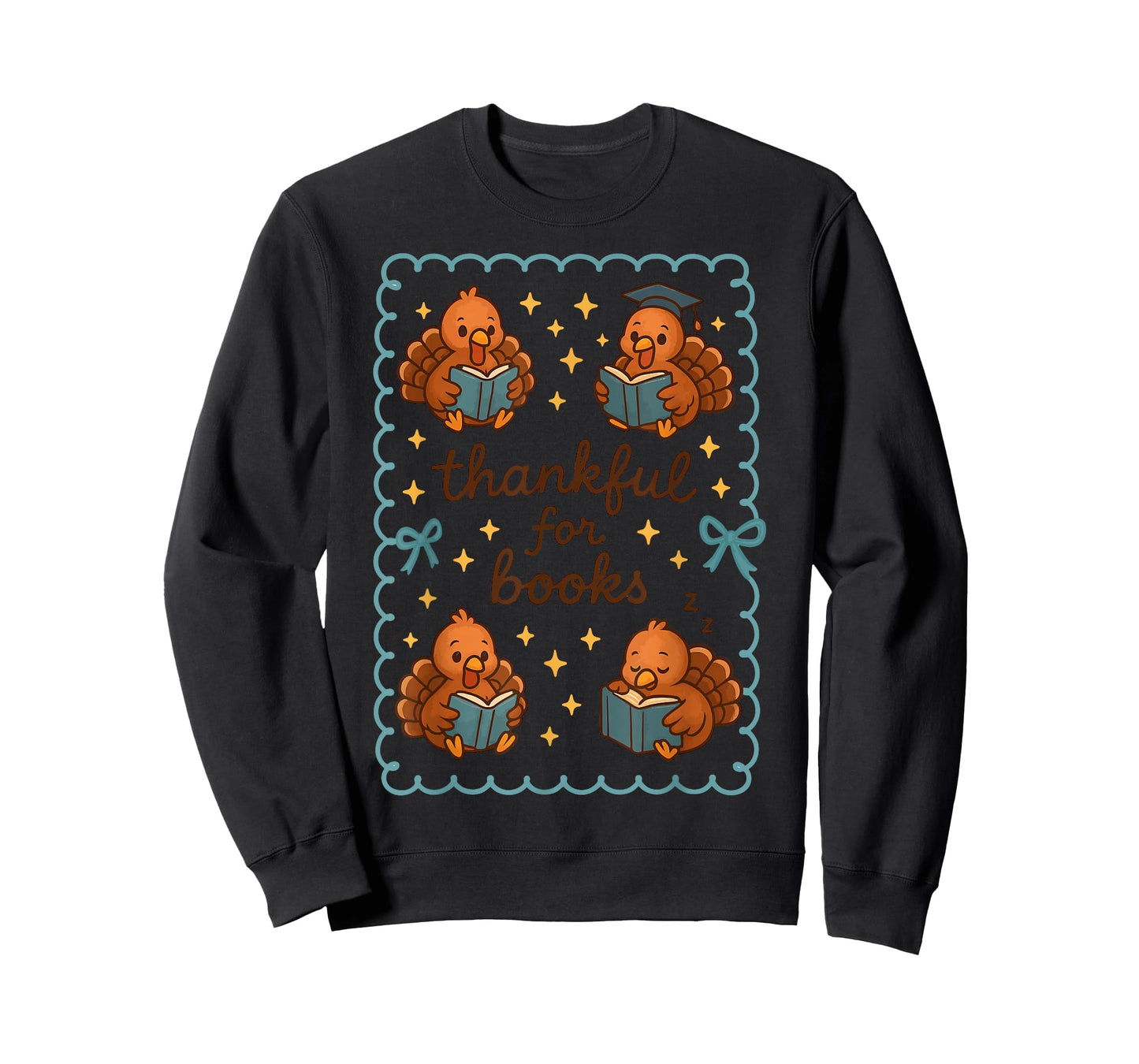 Thankful for Books Turkey Reading Book Lovers Fall Teacher T-Shirt