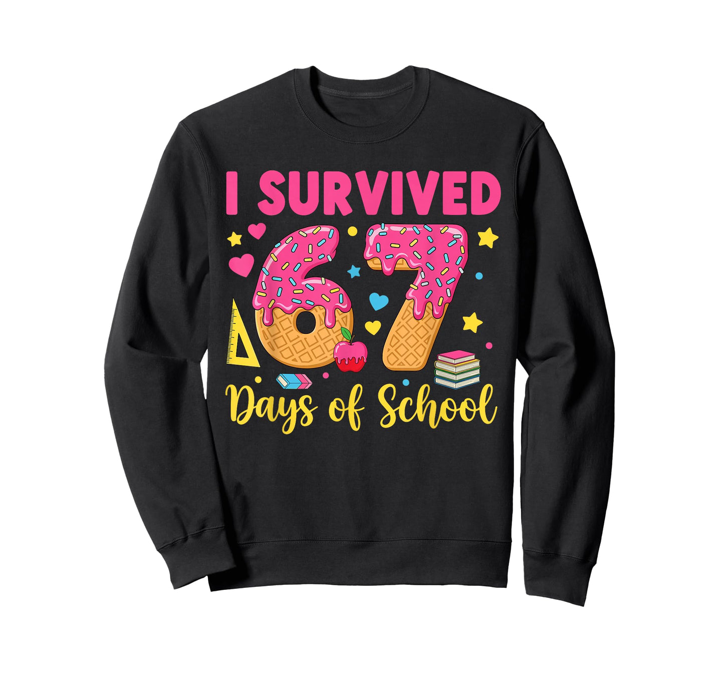 I Survived 67 Days of School 67 Teacher Student 67 Meme T-Shirt