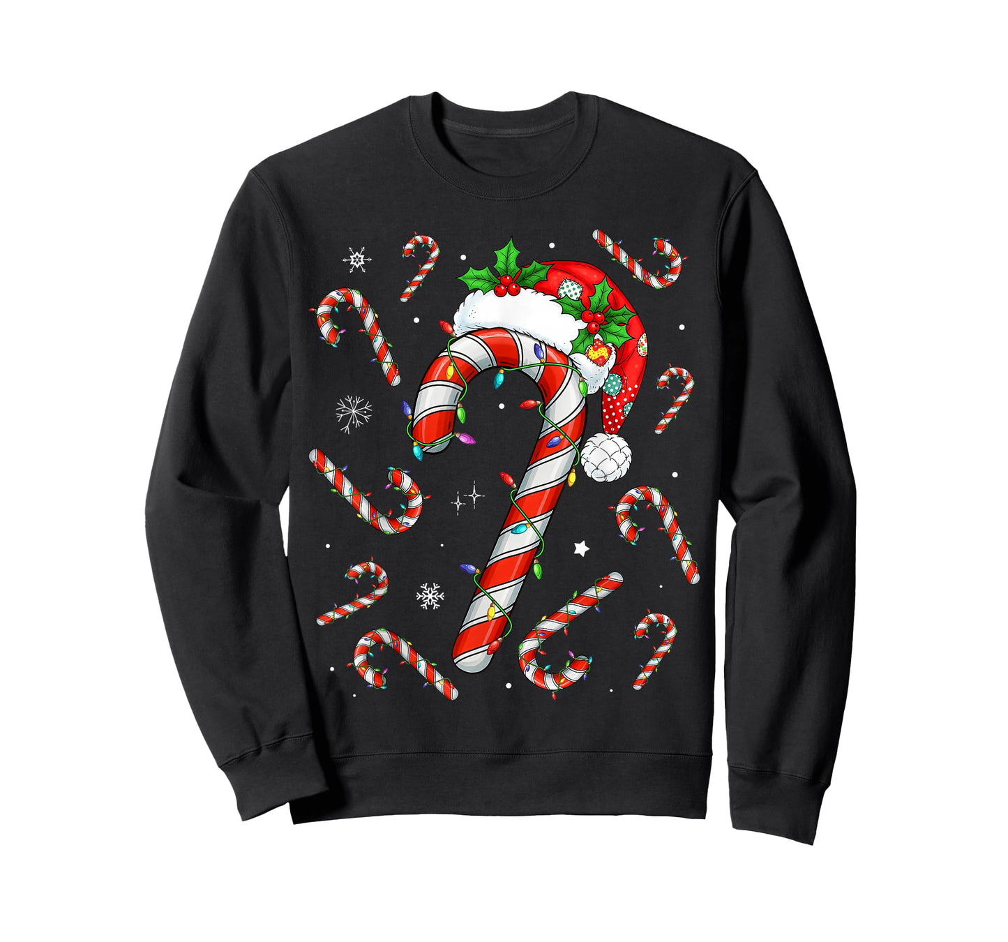 Christmas Candy Cane Santa Xmas Kids Toddler Youth Women Men T-Shirt
