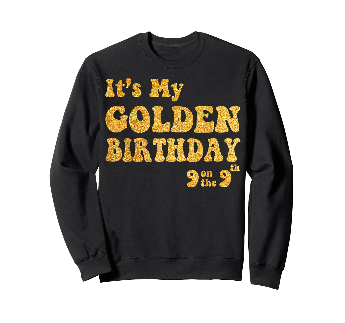 It's My 9th Golden Birthday 9 Year Old Bday Kids Groovy T-Shirt