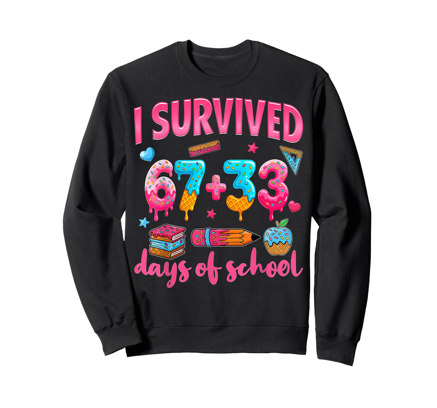 I Survived 67 33 Days of School 100 Days of School 67 Meme T-Shirt
