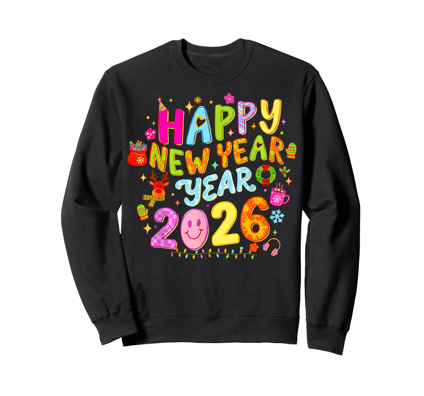 Happy New Year 2026 Funny Colorful Teacher and Student Gifts T-Shirt