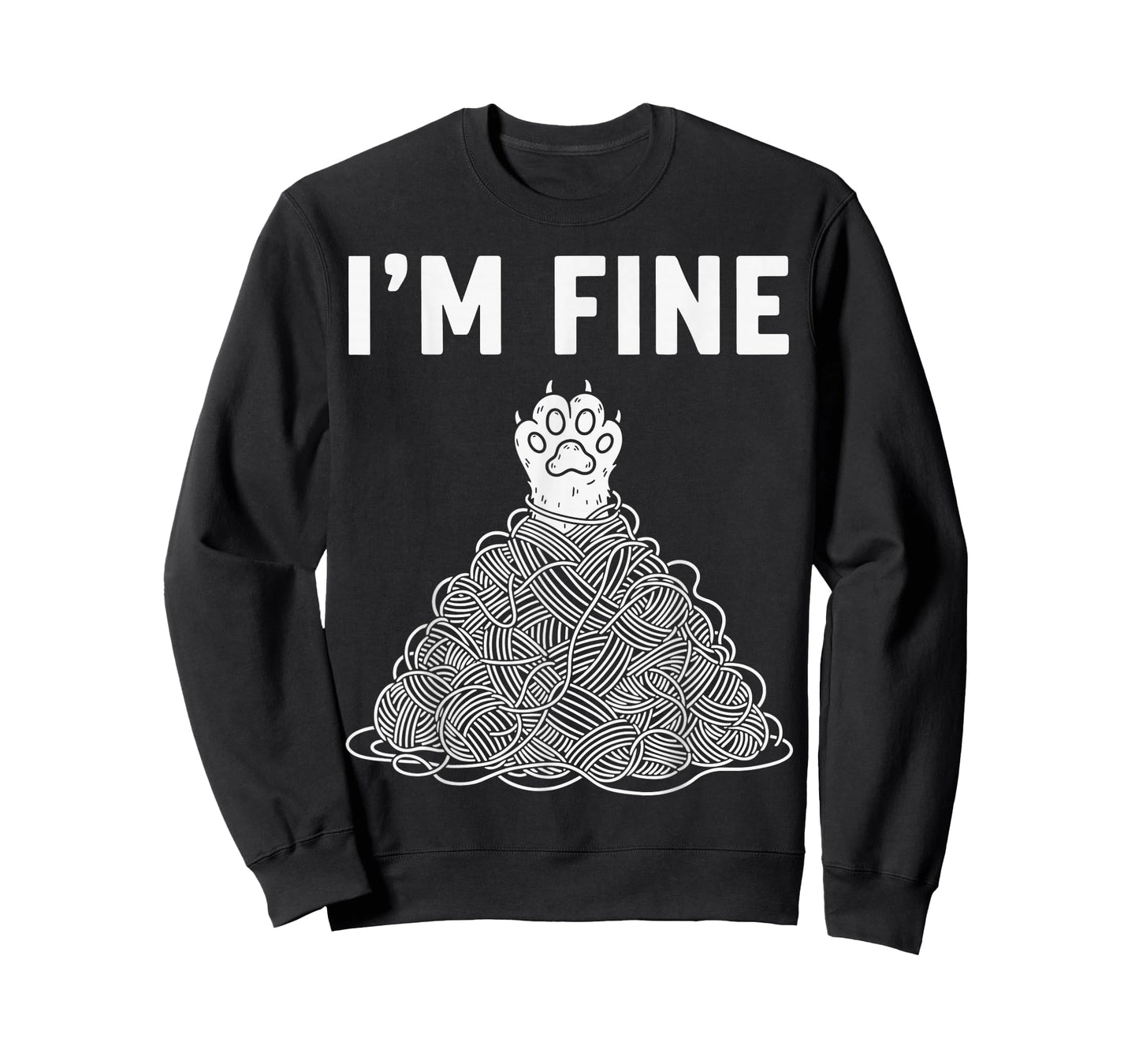 I'm Fine Funny Cat Paw Reaching Out Sarcastic Meme T-Shirt