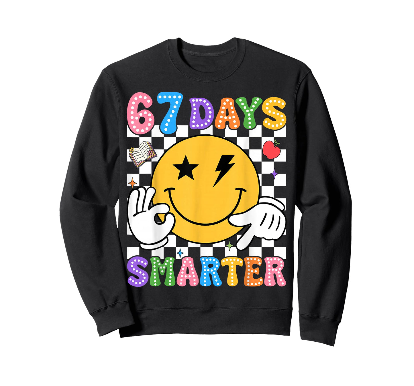 Groovy 67th Day of School Shirt 67 Days Smarter Teacher Kids T-Shirt