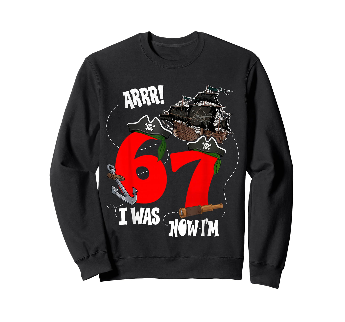 Kids Arrr I was 6 Now I'm 7 Pirate Theme 7th Birthday Boys T-Shirt