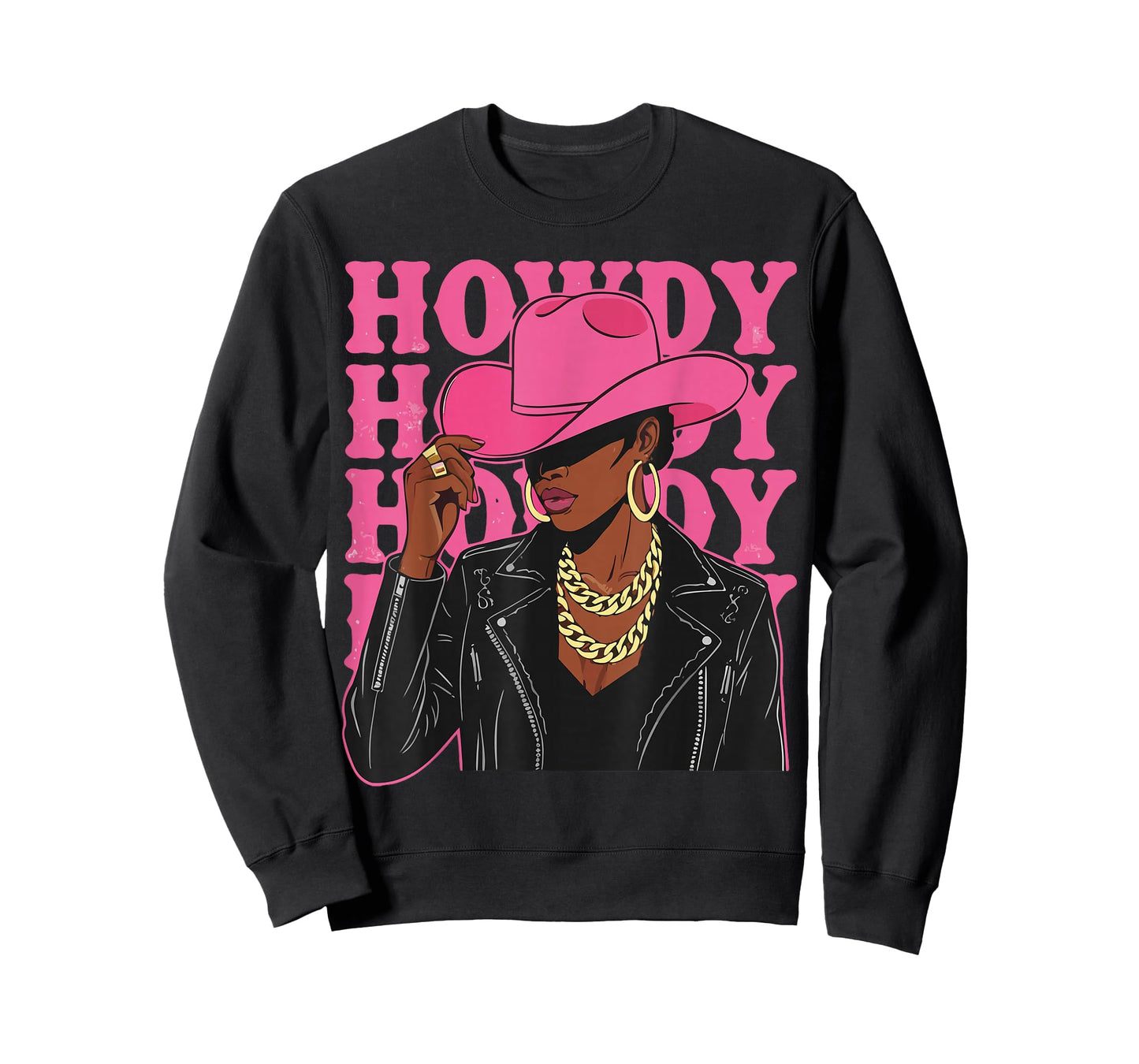 Howdy Black Cowgirl Western Country Rodeo T-Shirt