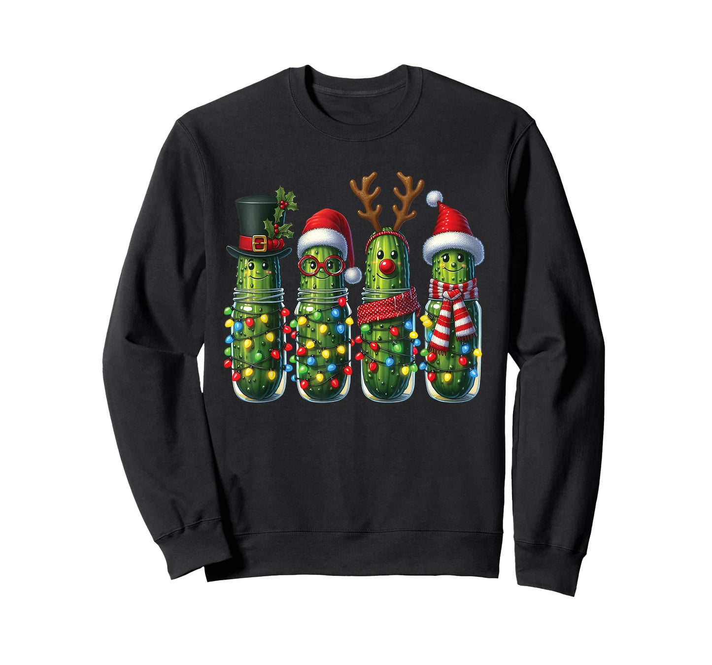 Funny Christmas Pickle Lights Cactus Family Holiday Humor T-Shirt
