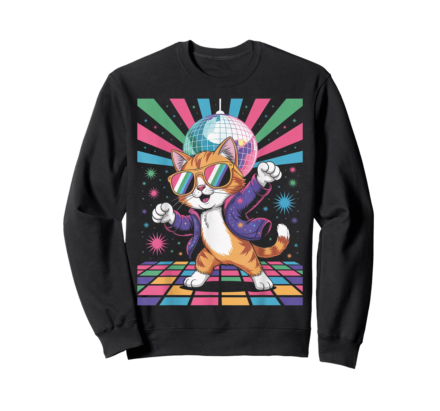 Cool Dancing Disco Cat 70s 80s Retro Style Funky Animals T-Shirt