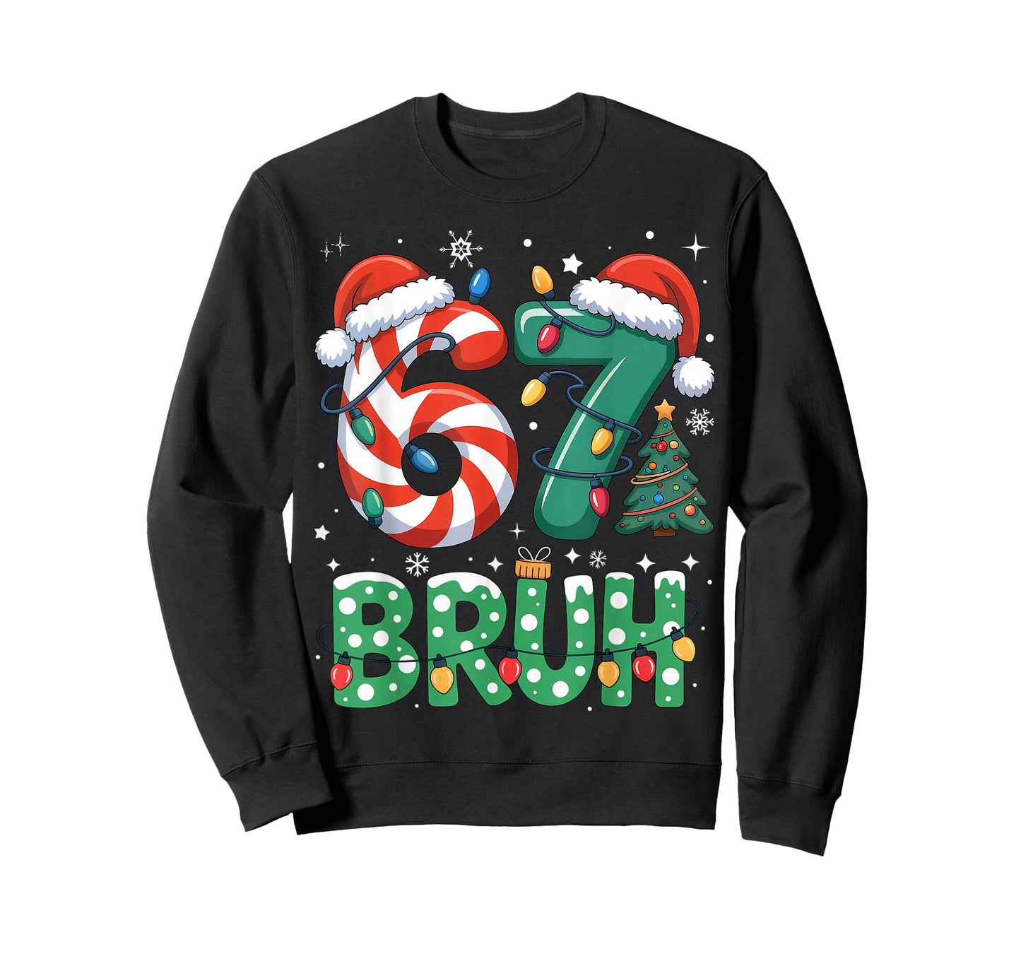 Bruh 67 Six Seven 6 7 Meme Christmas Funny Boy Girl Kids T-Shirt