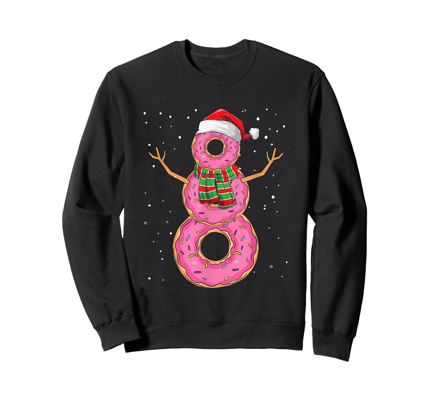 Snowman Donut Lover Xmas Baking Funny Doughnut Christmas T-Shirt