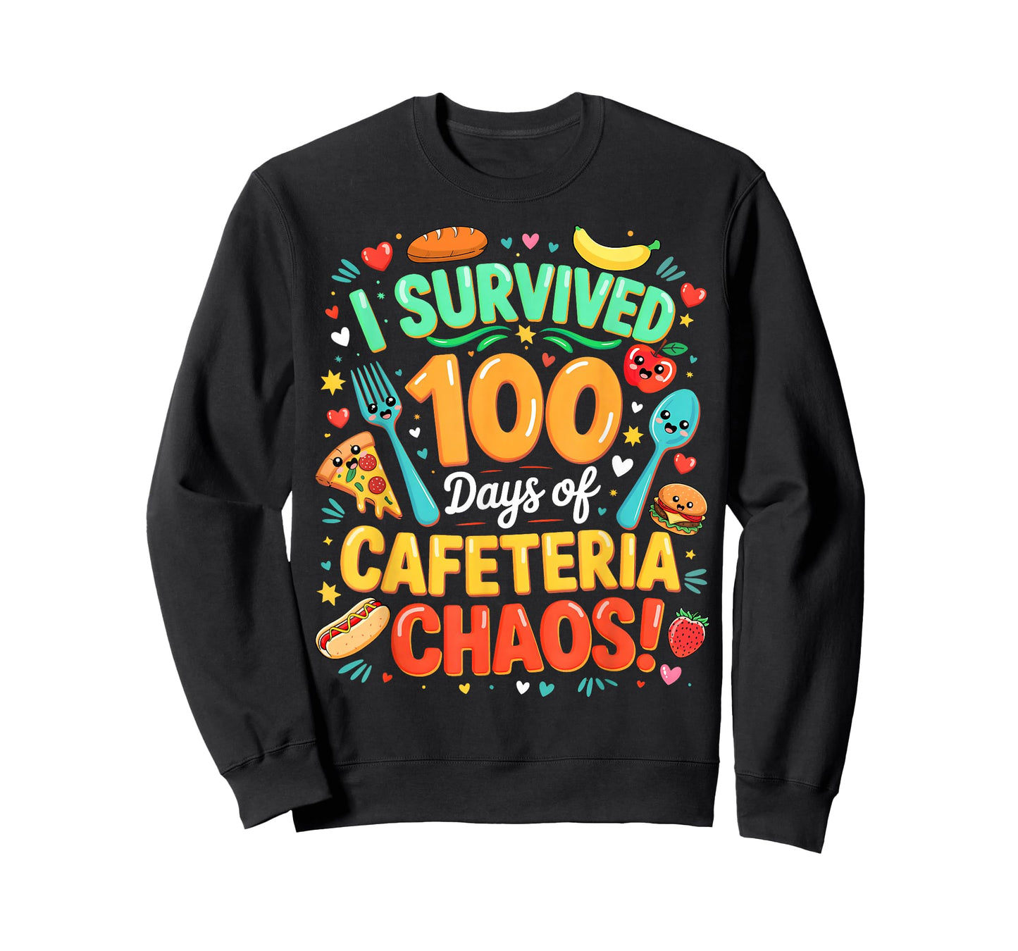 I Survived 100 Days of School Cafeteria Chaos Lunch Lady T-Shirt