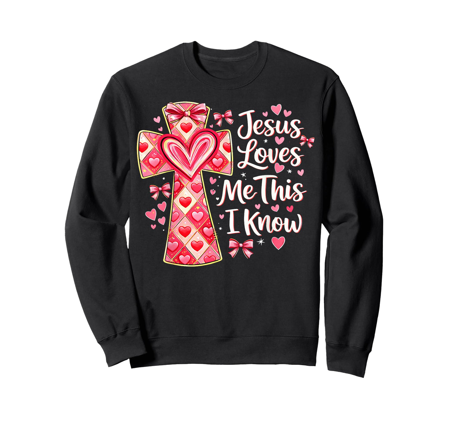 Christian Valentine Jesus Loves Me This I Know Cross Heart T-Shirt