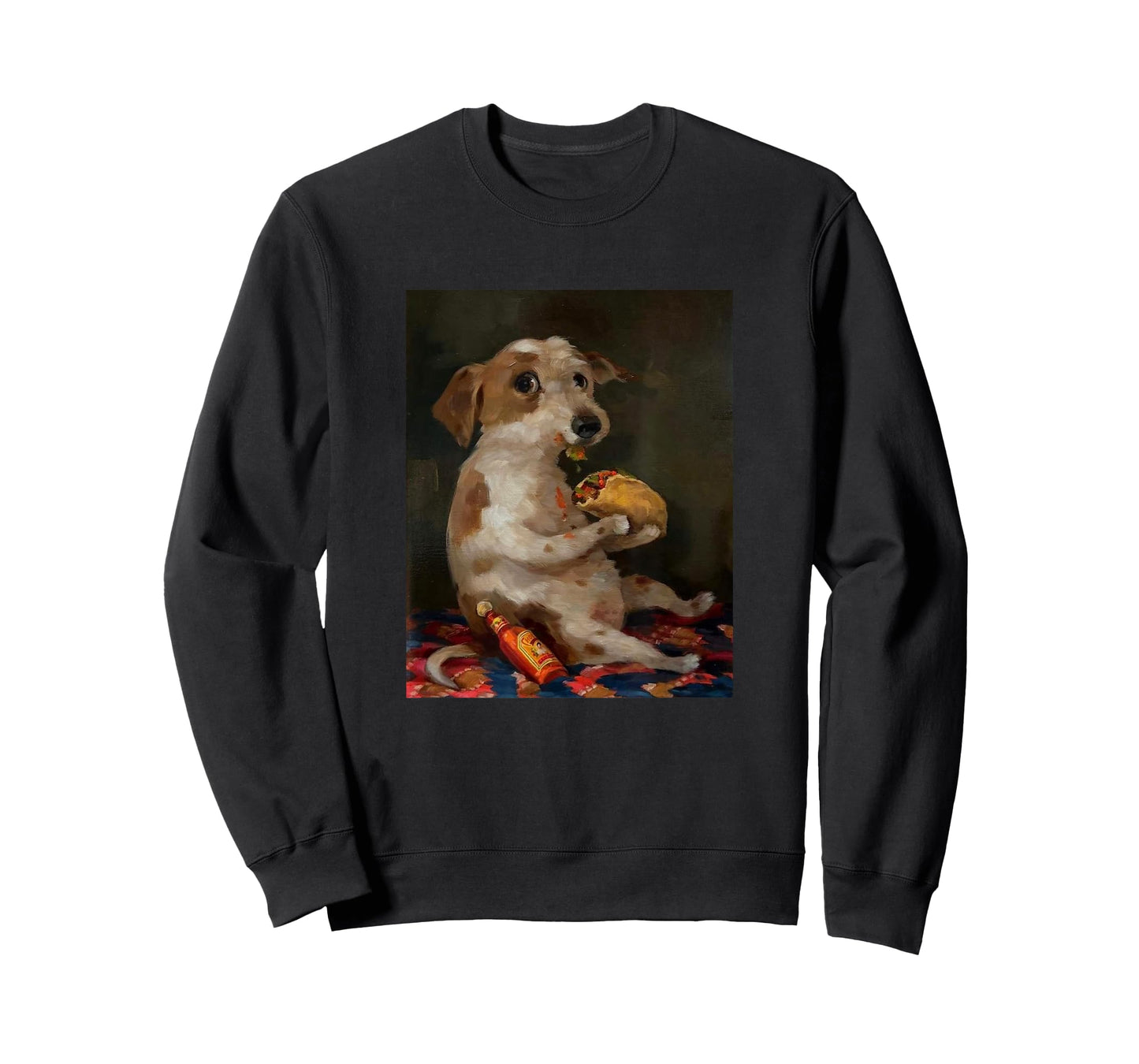 Funny Dog Eating Taco with Hot Sauce T-Shirt